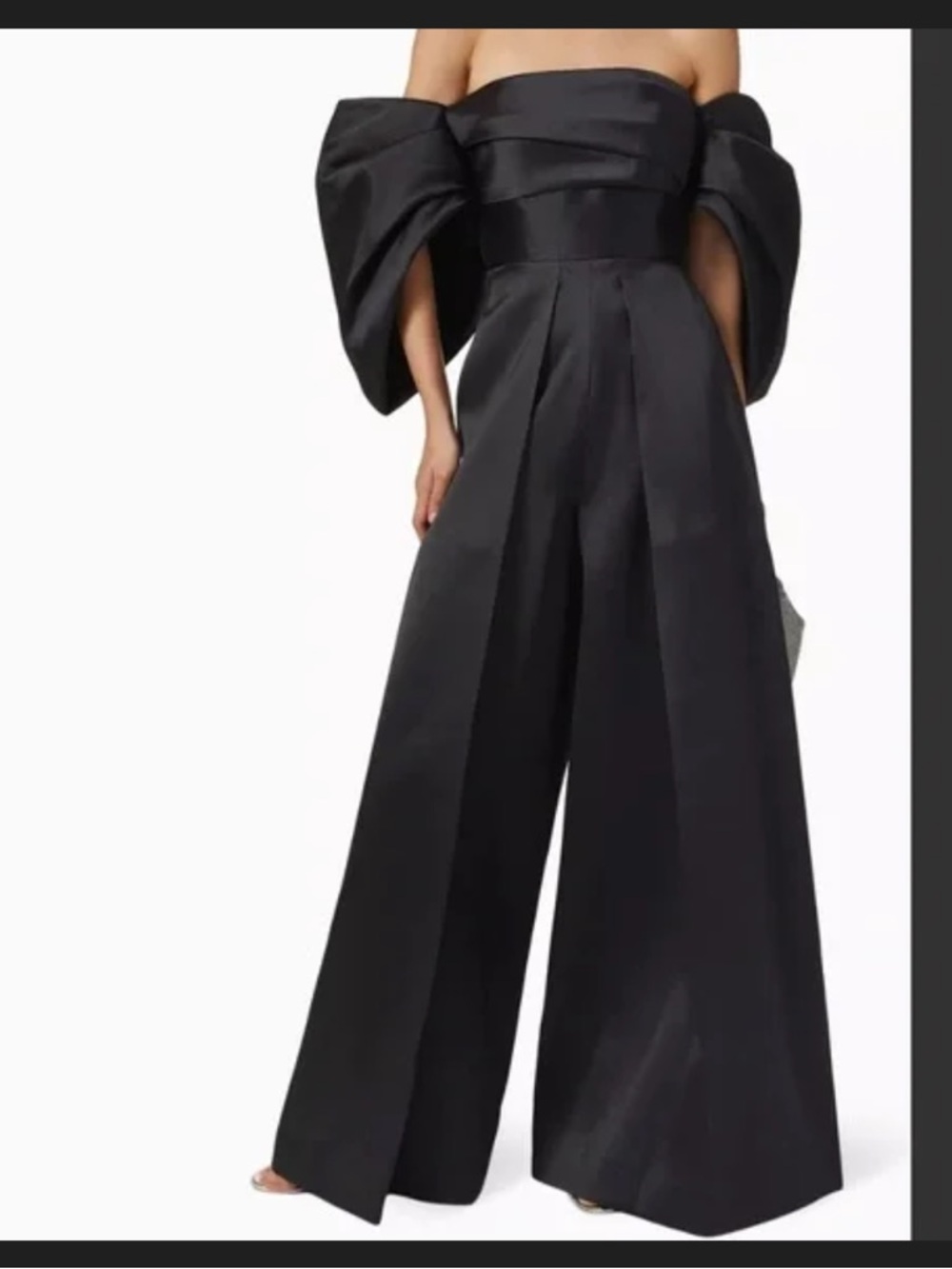 Solace London Black Off-Shoulder Wide-Leg Jumpsuit size 2 NWT